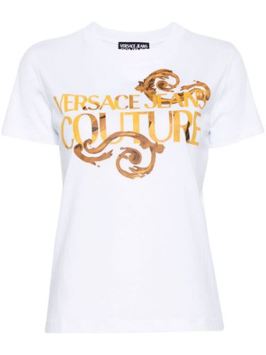 T-shirt en coton à logo imprimé - Versace Jeans Couture - Modalova