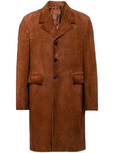 Manteau en daim à simple boutonnage - Prada - Modalova