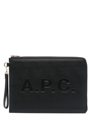 Pochette en cuir à logo embossé - A.P.C. - Modalova