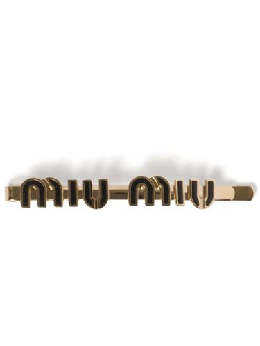 Miu Miu barrette à logo - Noir - Miu Miu - Modalova