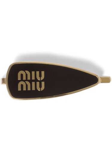 Barrette en émail à logo gravé - Miu Miu - Modalova