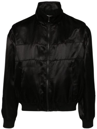 Veste bomber en satin à logo brodé - Saint Laurent - Modalova