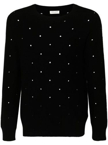 Pull en laine à détails de perforations - Saint Laurent - Modalova