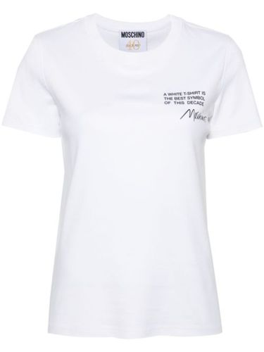 T-shirt en coton biologique à logo imprimé - Moschino - Modalova