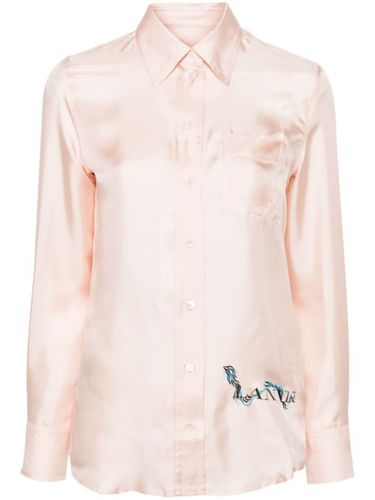 Chemise en soie à logo imprimé - Lanvin - Modalova