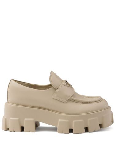 Mocassins en cuir à logo triangle - Prada - Modalova