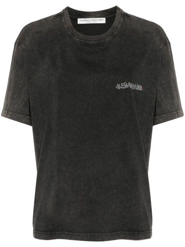 T-shirt orné de cristaux à imprimé graphique - Alessandra Rich - Modalova