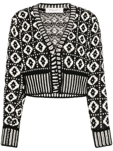 Cardigan ceinturé en laine à motif en jacquard - Golden Goose - Modalova