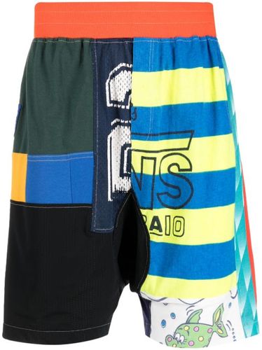 Short de sport à design patchwork - Amen - Modalova