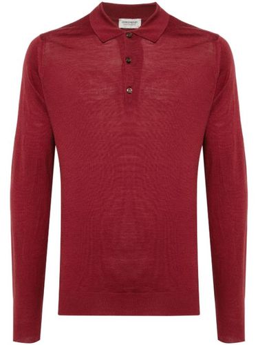 Polo en laine à manches longues - John Smedley - Modalova