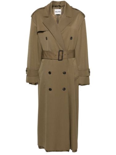 Trench long à bords francs - Miu Miu - Modalova