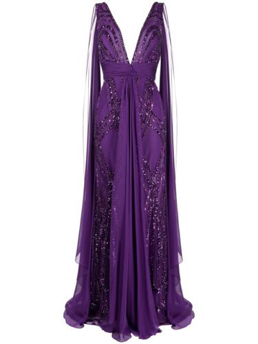 Robe longue à ornements de perles - Zuhair Murad - Modalova