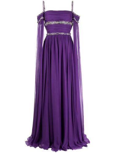 Robe longue en soie à ornements en cristal - Zuhair Murad - Modalova
