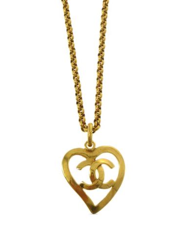 Collier à pendentif cœur CC (1995) - CHANEL Pre-Owned - Modalova