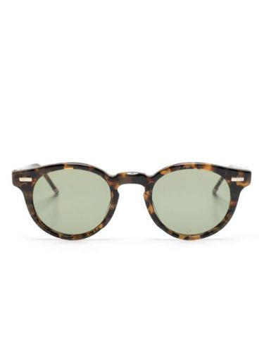 Lunettes de soleil rondes à effet écailles de tortue - Thom Browne Eyewear - Modalova