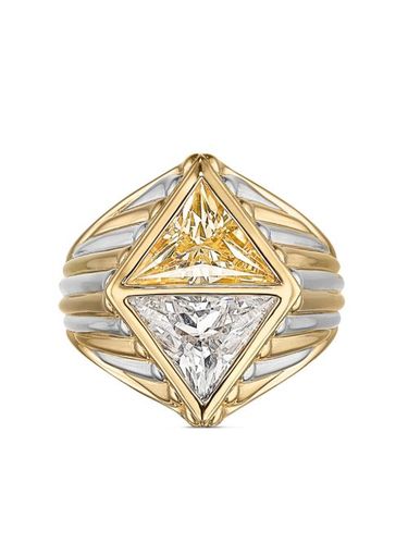 Chevalière en or jaune et blancs 18ct - Anabela Chan - Modalova