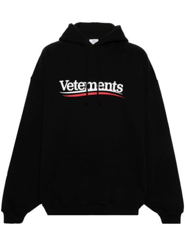 Hoodie en coton mélangé à logo imprimé - VETEMENTS - Modalova