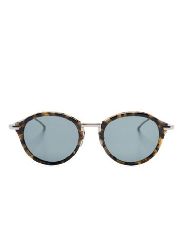 Lunettes de soleil rondes à effet écailles de tortue - Thom Browne Eyewear - Modalova