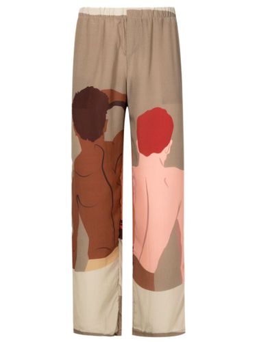 Pantalon droit à imprimé graphique - Amir Slama - Modalova