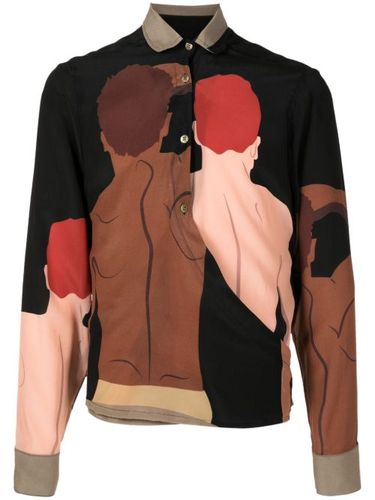 Chemise en soie à imprimé graphique - Amir Slama - Modalova