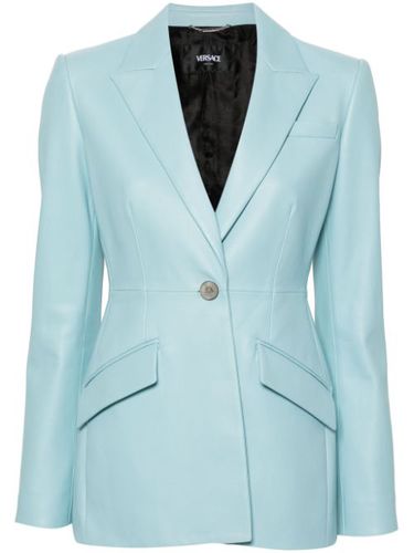 Blazer en cuir à simple boutonnage - Versace - Modalova