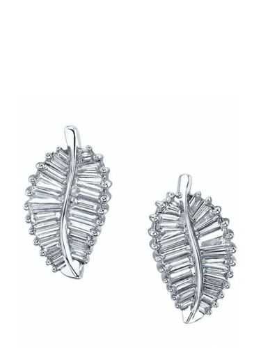 Puces d'oreilles Palm Leaf en or blanc 18ct - Anita Ko - Modalova