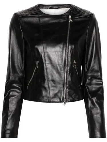 Veste en cuir à fermeture zippée - Patrizia Pepe - Modalova