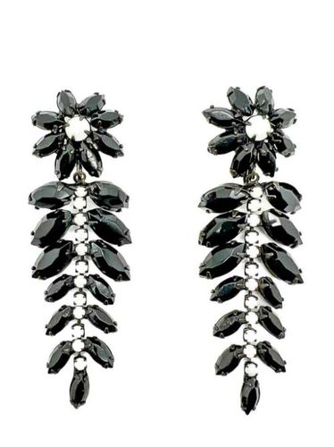 Vintage Hattie Carnegie Monochrome Floral Drop Earrings 1960s - Jennifer Gibson Jewellery - Modalova