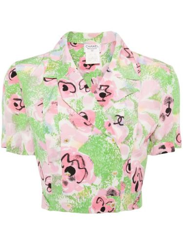 Chemise crop à imprimé Camellia (1997) - CHANEL Pre-Owned - Modalova