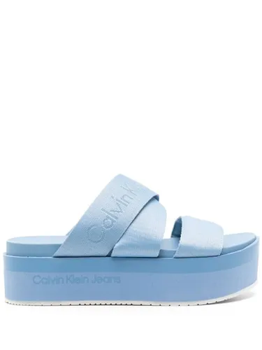 Sandales plateforme à logo en jacquard 55 mm - Calvin Klein Jeans - Modalova
