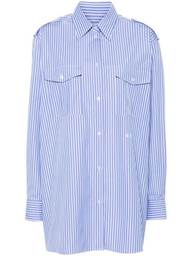 Chemise rayée à logo brodé - MSGM - Modalova