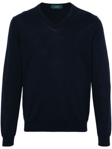 Pull en coton à col v - Zanone - Modalova