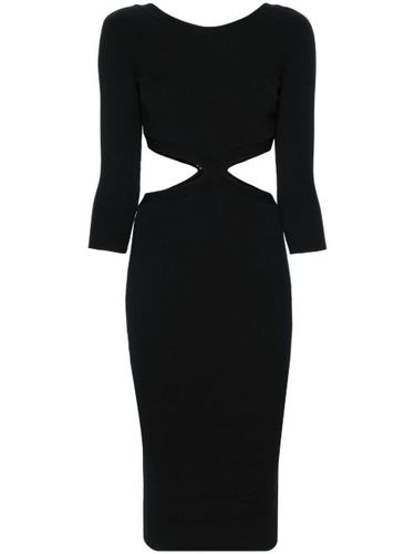 Robe mi-longue nervurée à découpes - Elisabetta Franchi - Modalova