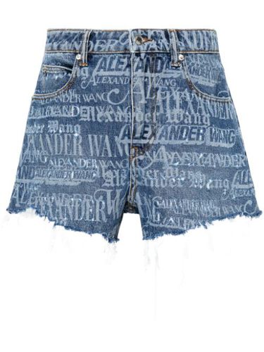 Short en jean Bite à logo imprimé - Alexander Wang - Modalova