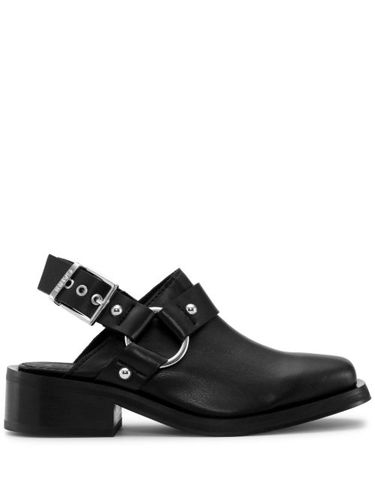 Mules en cuir Biker à bride arrière - GANNI - Modalova
