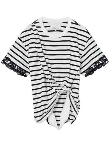 T-shirt drapé à détails en dentelle - 3.1 Phillip Lim - Modalova