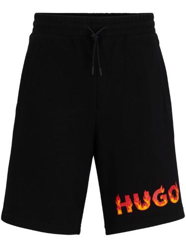 Short en coton à logo imprimé - HUGO - Modalova