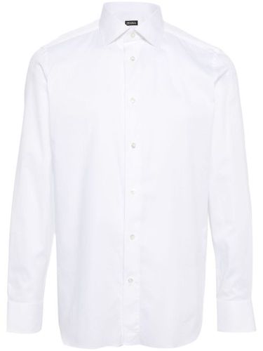 Chemise en popeline à col italien - Zegna - Modalova