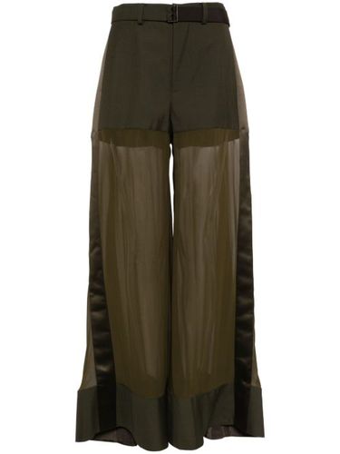 Pantalon en soie à taille haute ceinturée - sacai - Modalova