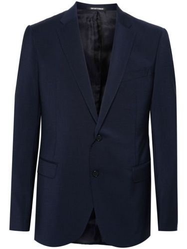 Blazer en laine à simple boutonnage - Emporio Armani - Modalova