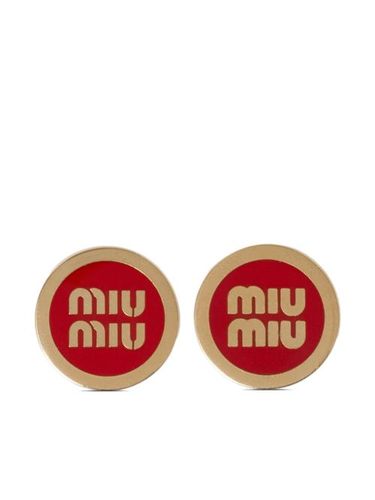 Miu Miu puces d'oreilles à logo - Miu Miu - Modalova
