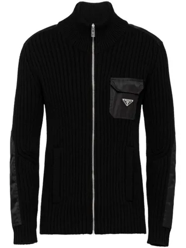 Cardigan en cachemire à logo triangle - Prada - Modalova