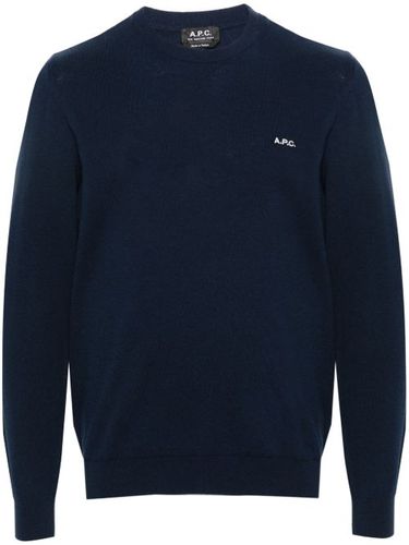 A.P.C. pull à logo brodé - Bleu - A.P.C. - Modalova