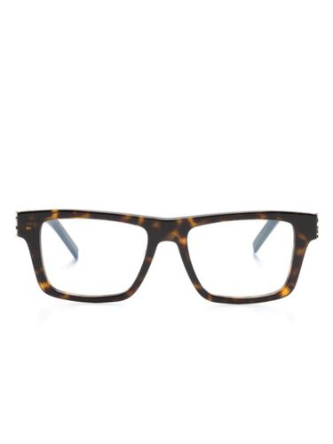 Lunettes de vue carrées à effet écailles de tortue - Saint Laurent Eyewear - Modalova