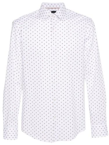 Chemise en coton à imprimé géométrique - BOSS - Modalova