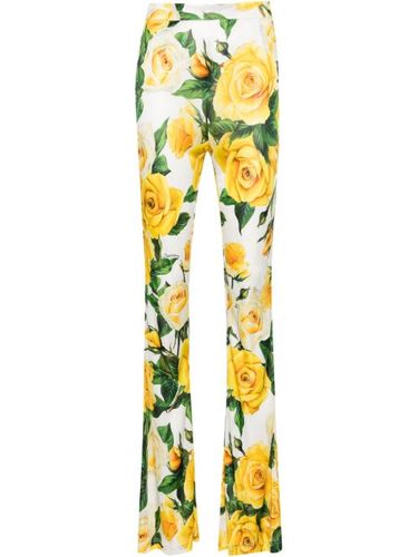 Pantalon évasé à fleurs - Dolce & Gabbana - Modalova