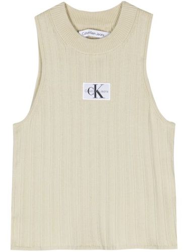 Haut nervuré à patch logo - Calvin Klein Jeans - Modalova
