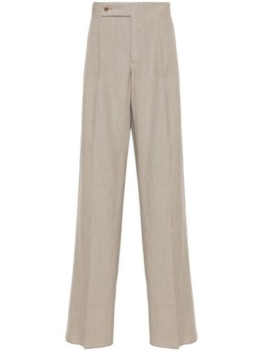 Pantalon droit en lin - Giorgio Armani - Modalova