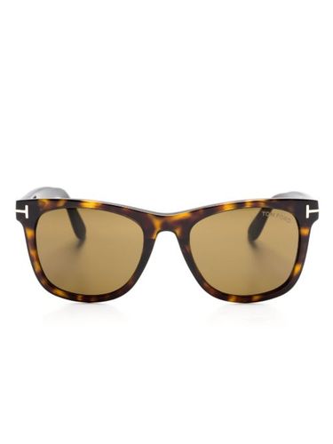 Lunettes de soleil carrées à effet écailles de tortue - TOM FORD Eyewear - Modalova