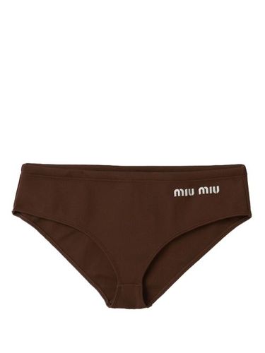 Bas de bikini à logo imprimé - Miu Miu - Modalova